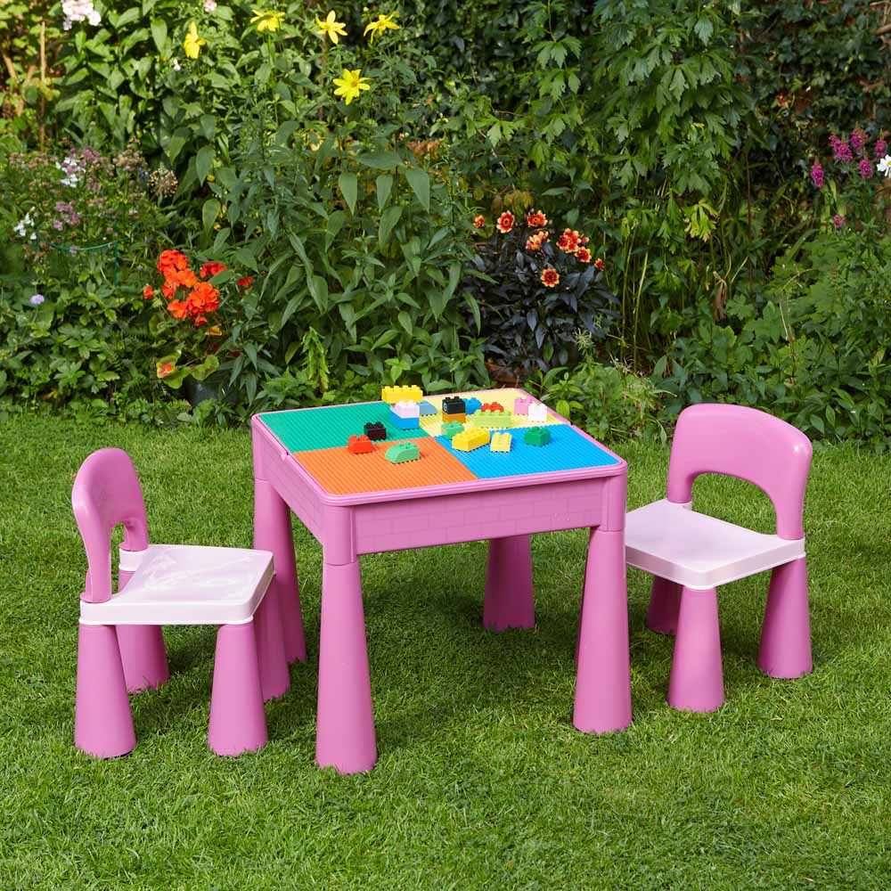 Liberty House Toys Pink Kids 5-in-1 Activity Table and Chairs Image 8