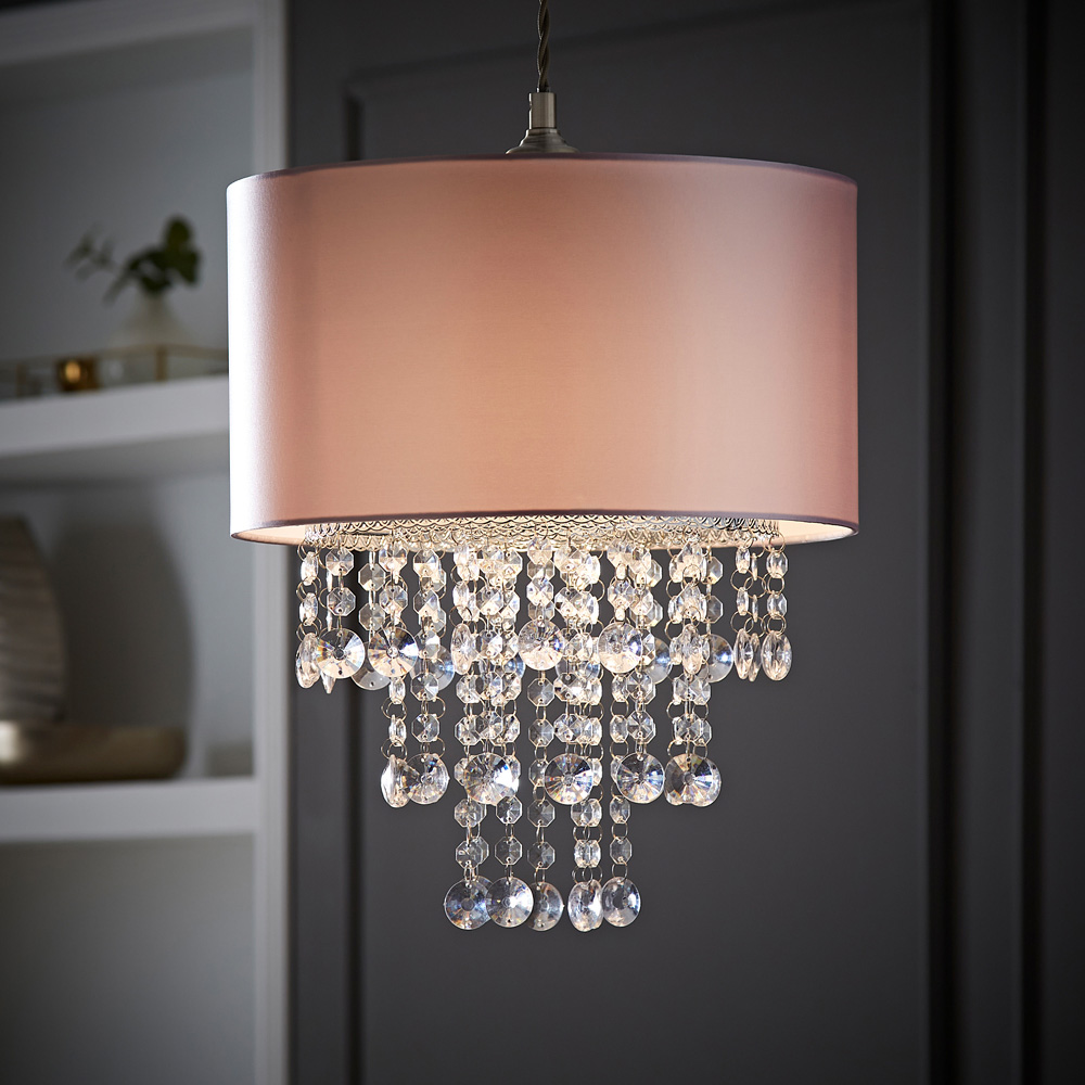 ValueLights Jesmond Dusky Pink Droplet Easy Fit Ceiling Light Shade Image 6