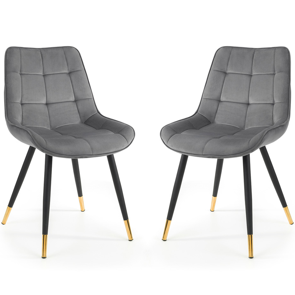 Julian Bowen Hadid Set of 2 Grey Dining Chair Image 2