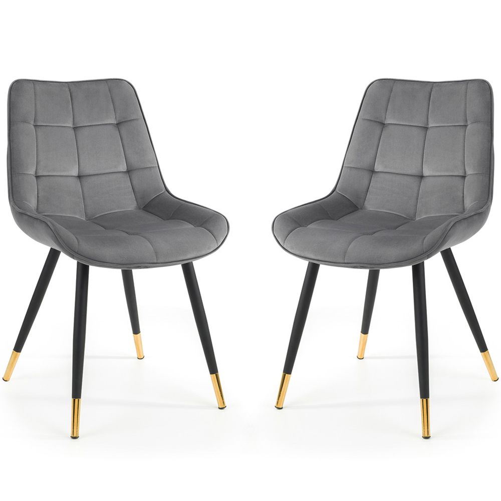 Julian Bowen Hadid Set of 2 Grey Dining Chair Image 2