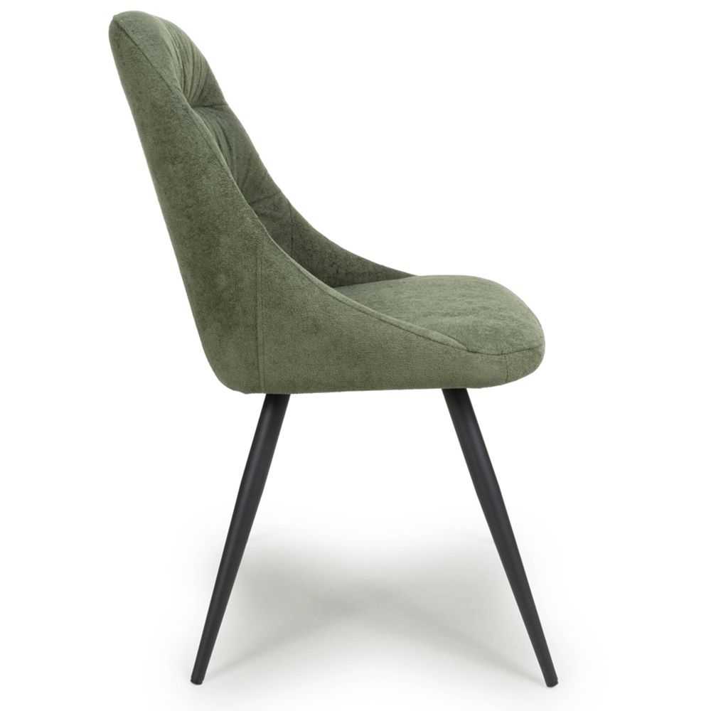 Shankar Cornith Set of 2 Green Linen Dining Chair Image 4