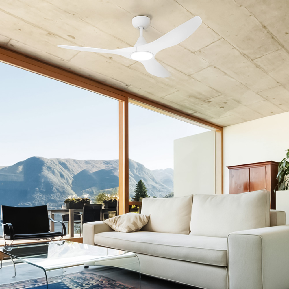 EGLO Portsea Matte White LED Ceiling Fan Image 2