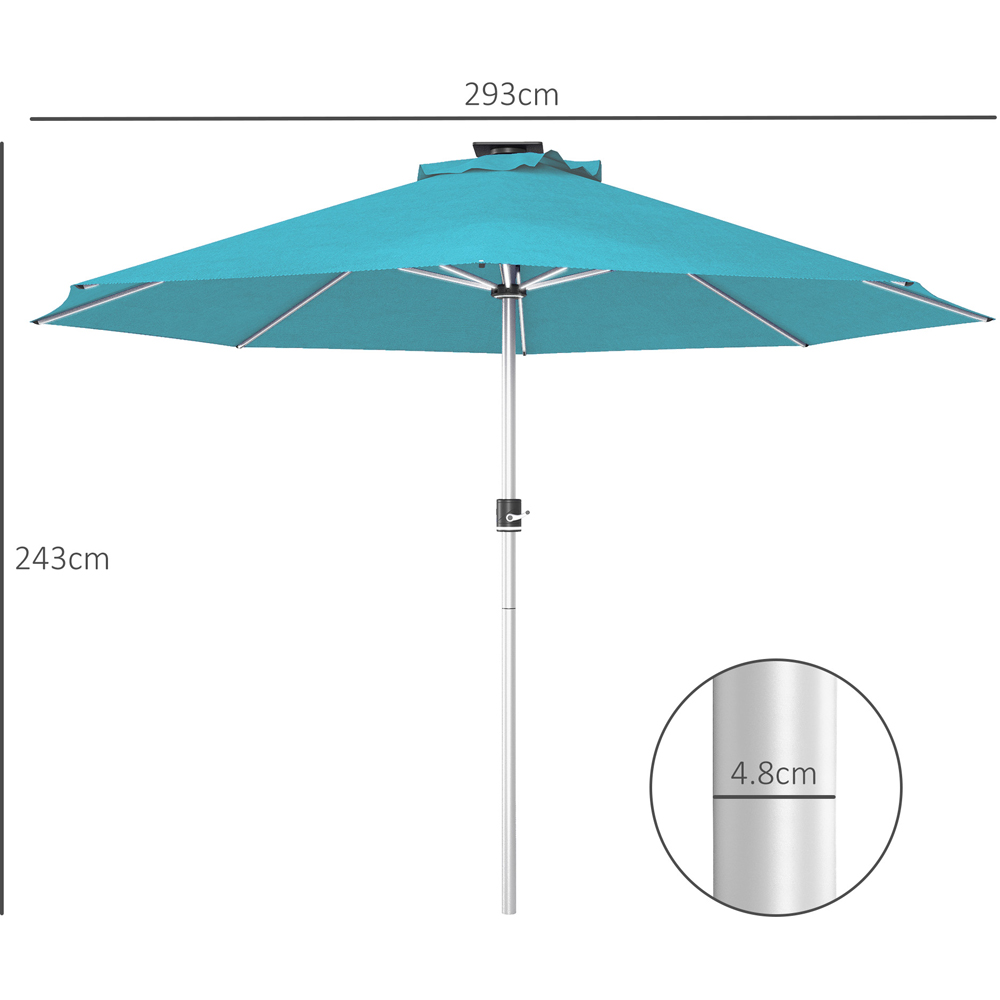 Outsunny Blue Solar LED Umbrella Parasol 3m Image 7