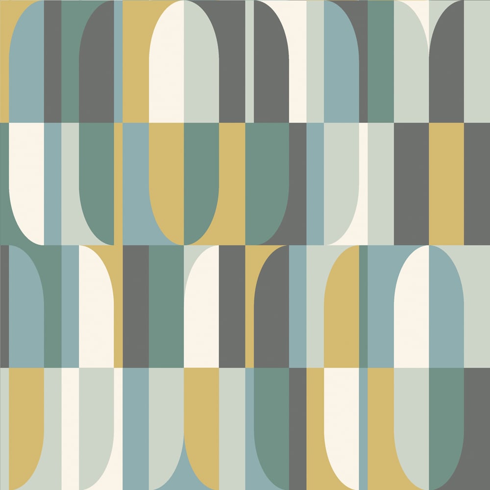 Hoopla Walls Building Blocks Petrol Mix Non Woven Wallpaper Image 1