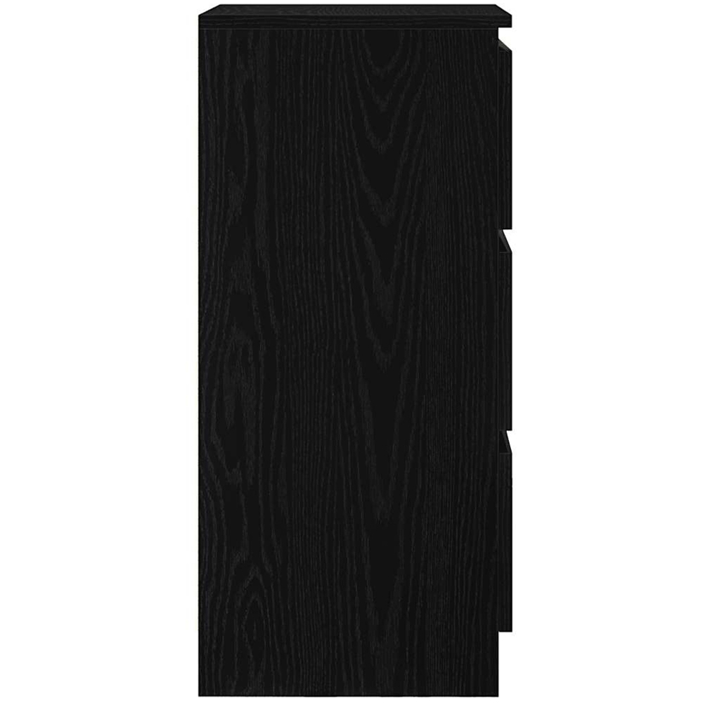 vidaXL 3 Drawer Black Oak Sideboard Image 6