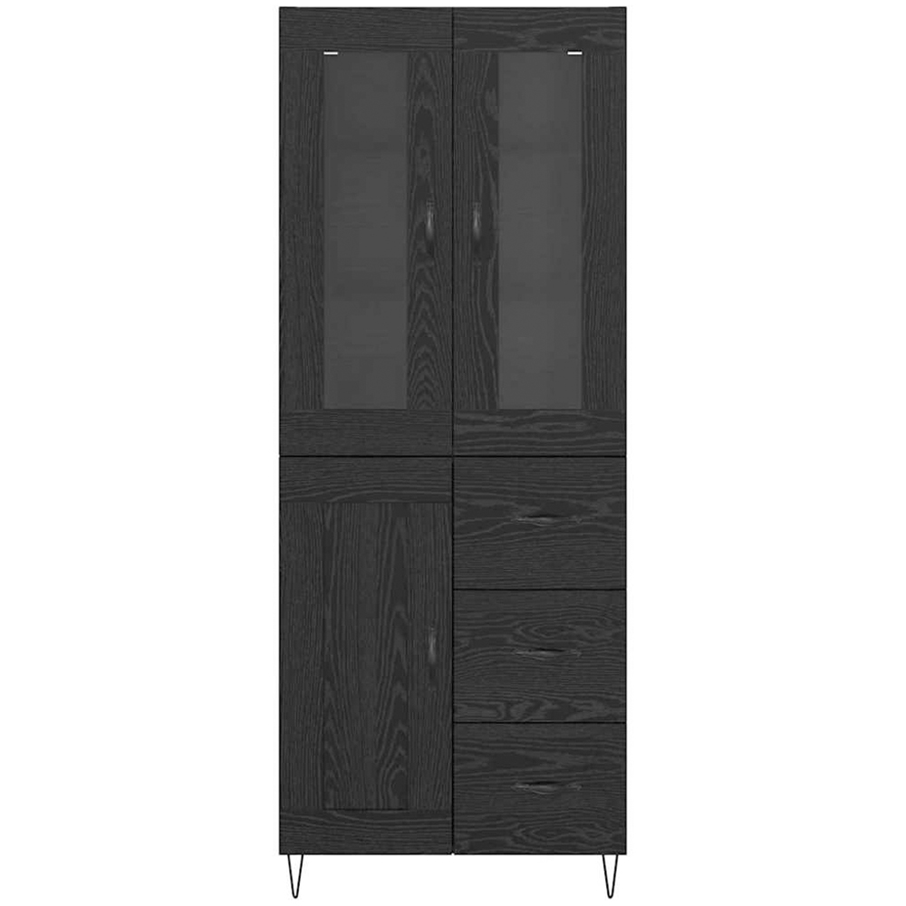 vidaXL 3 Door 3 Drawer Black Oak Sideboard Image 4
