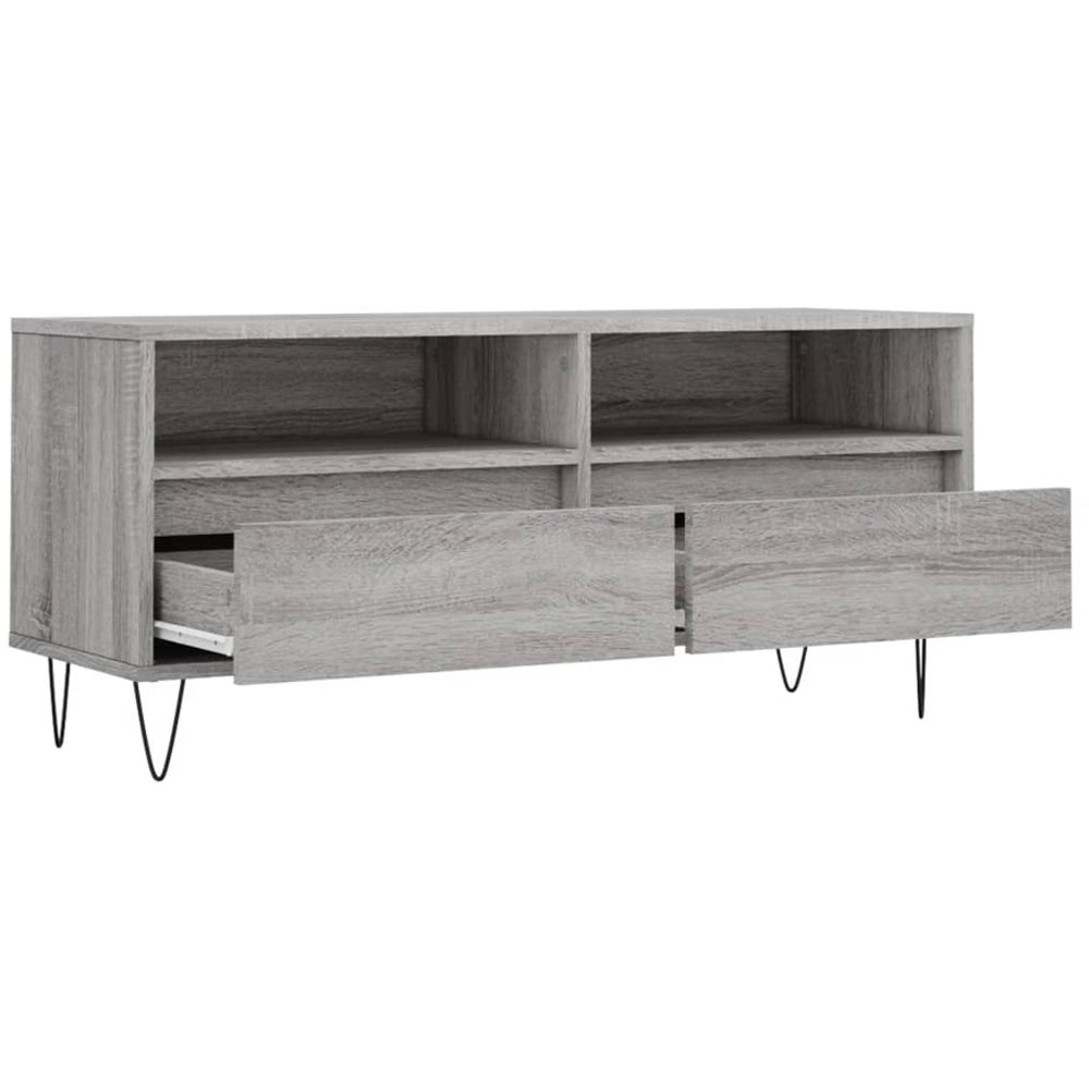 vidaXL 2 Drawer 2 Shelf Grey Sonoma TV Cabinet Image 6