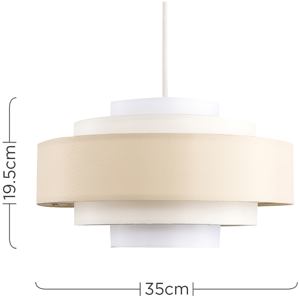 ValueLights Hampshire 3 Tone Cream Fabric 5 Tiered Ceiling Pendant Light Lamp Shade Image 8