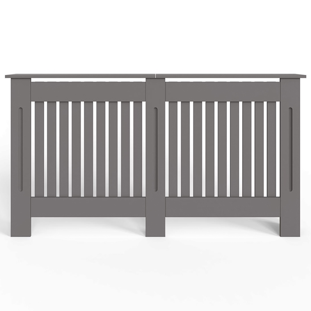 FWStyle Grey Vertical Slat MDF Radiator Cover Large Image 3