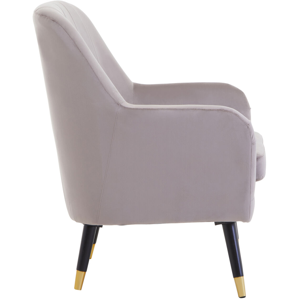 Premier Housewares Loretta Mink Velvet Accent Chair with Black Legs Image 4