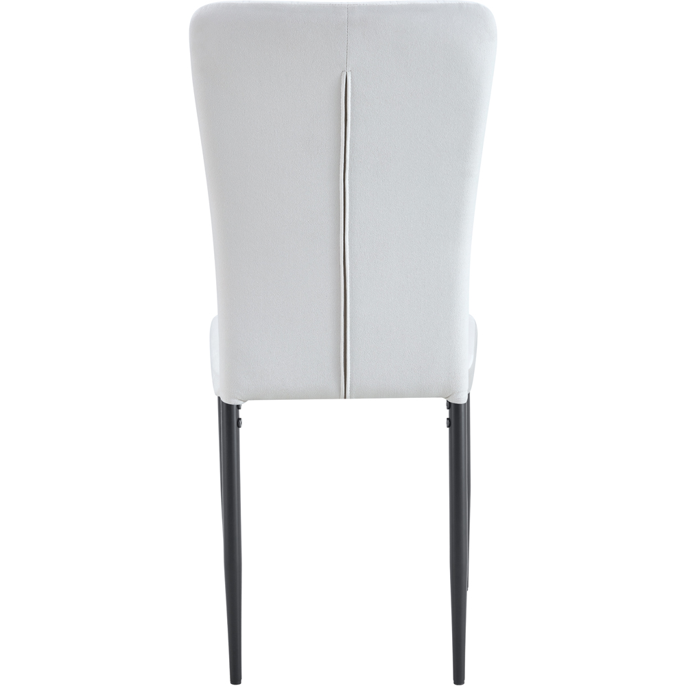 Elle Set of 6 Beige Velvet Effect Plush Padded Upholstered Dining Chair Image 6
