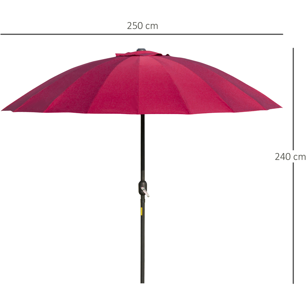 Outsunny Wine Red Crank and Tilt Parasol 2.5m Image 7