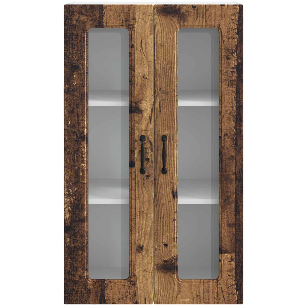 vidaXL 2 Glass Door Old Wood Kitchen Wall Cabinet Image 4