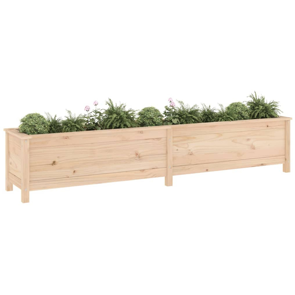 vidaXL Brown Pine Wood Raised Garden Bed 39 x 40 x 199.5cm Image 2