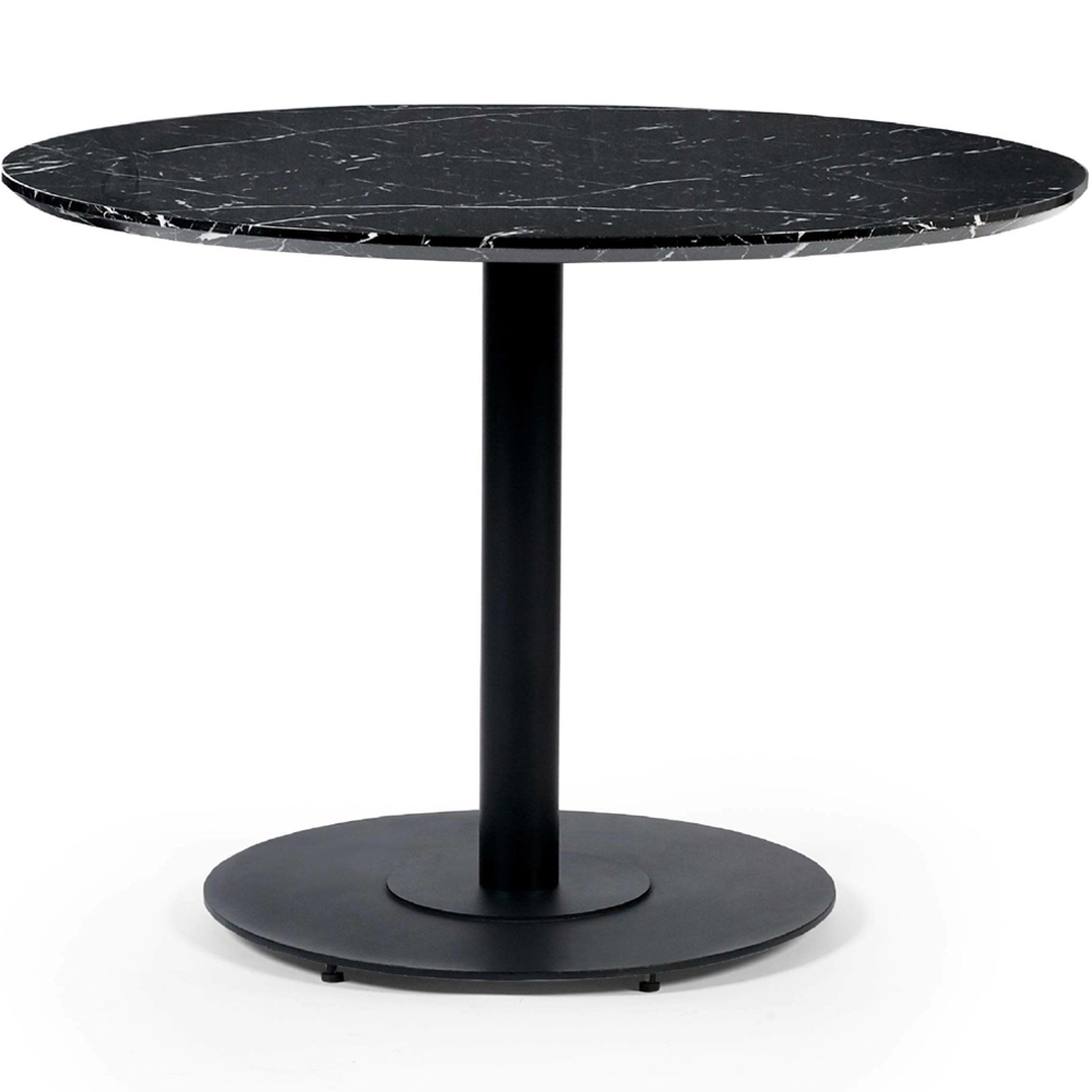 Julian Bowen Luca 2 Seater Marble-Effect Round Dining Table Black Image 2
