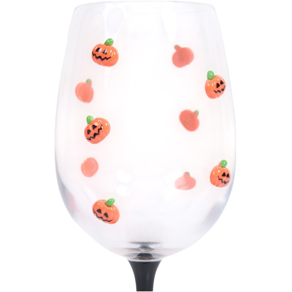 Pumpkin 3D Wine Glass Clear Image 3