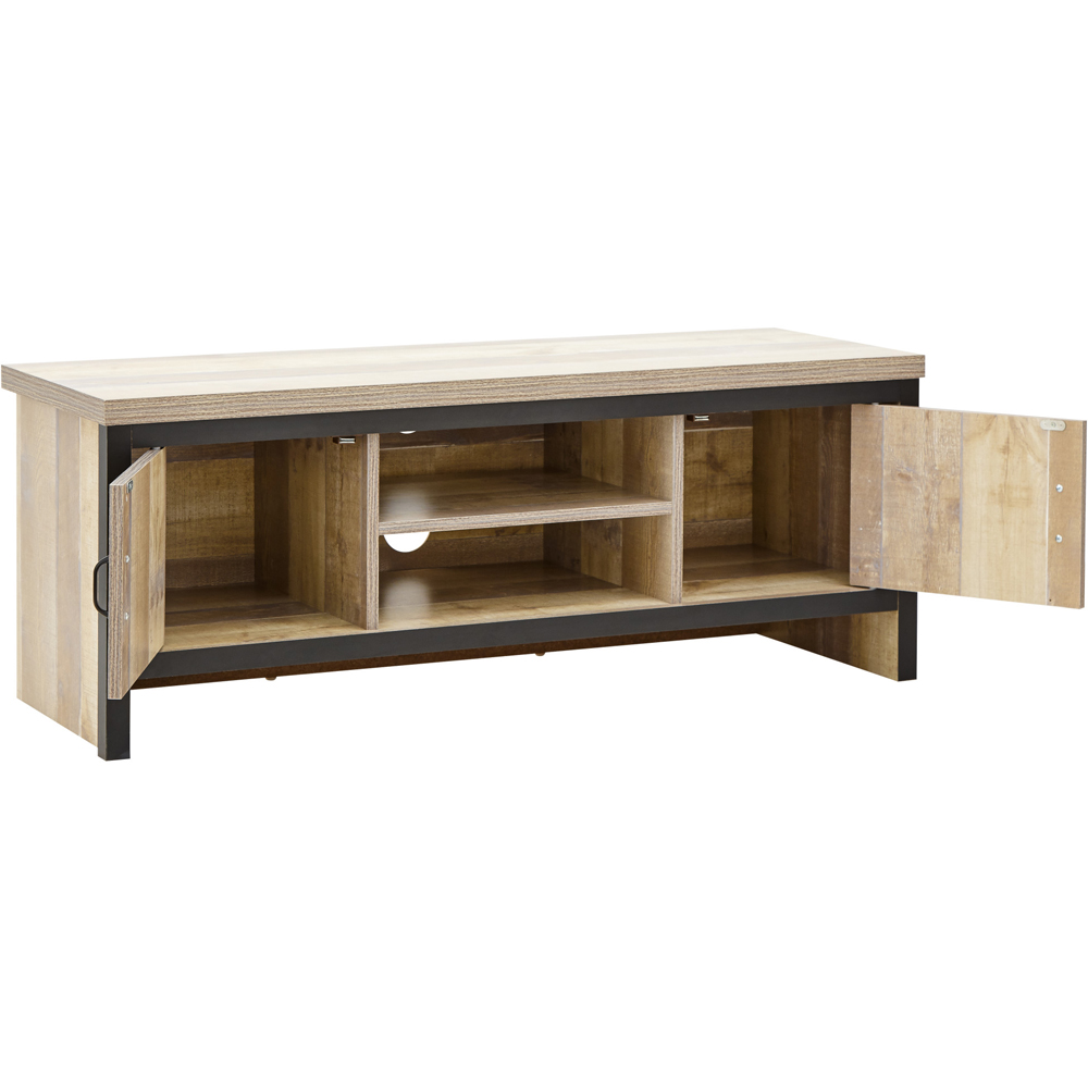 GFW Boston 2 Door 2 Shelf Oak TV Unit Image 4