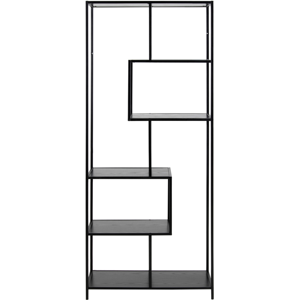 Florence Seaford 5 Shelf Black Metal Bookcase Image 3