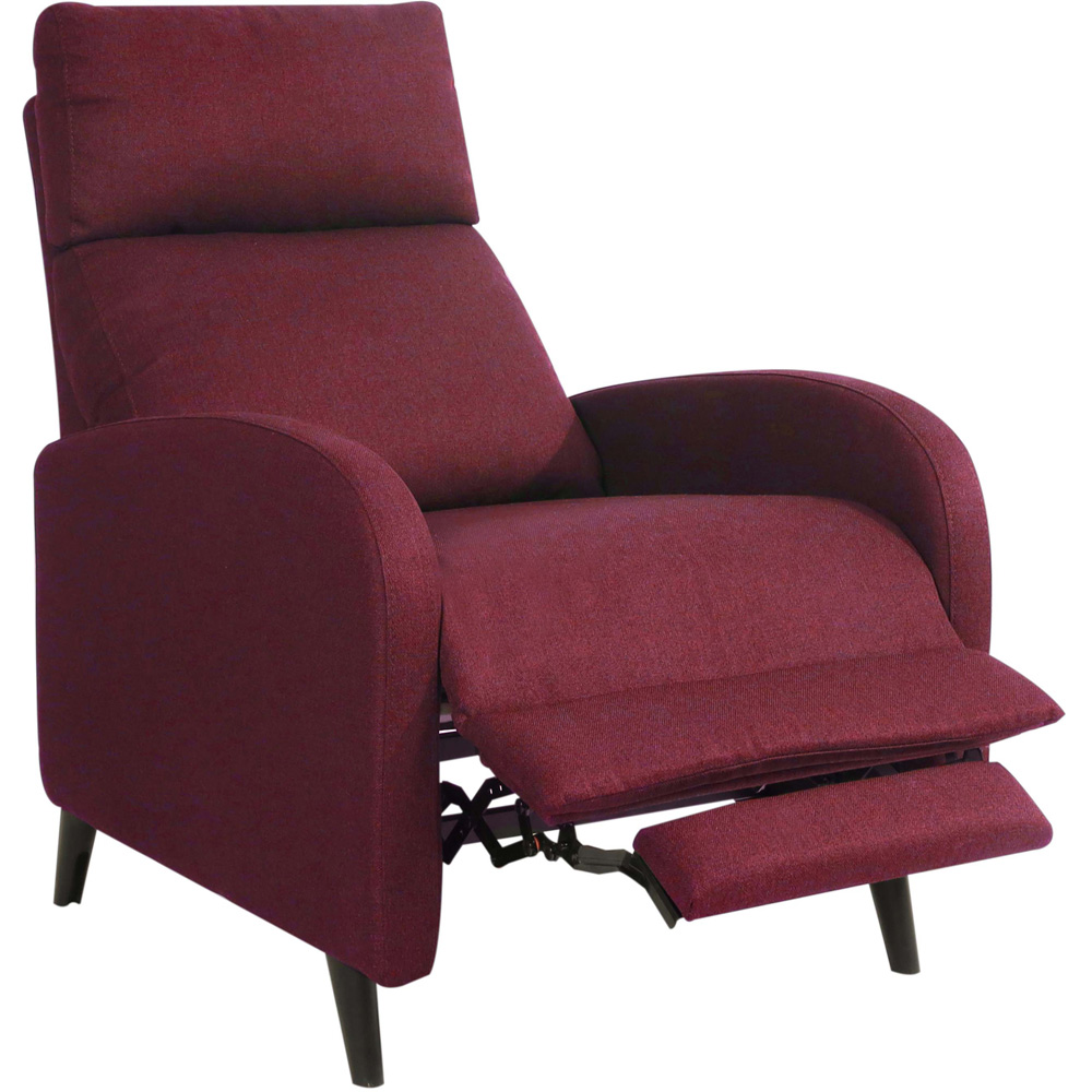 Brooklyn Red Linen Upholstered Manual Recliner Chair Image 2