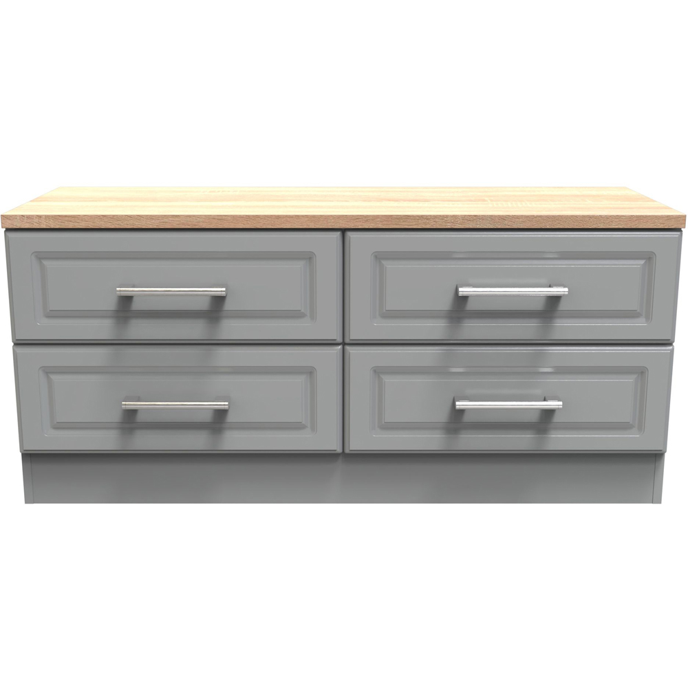 Crowndale Kent 4 Drawer Dusk Grey and Bardolino Oak Bed Box Ready Assembled Image 2