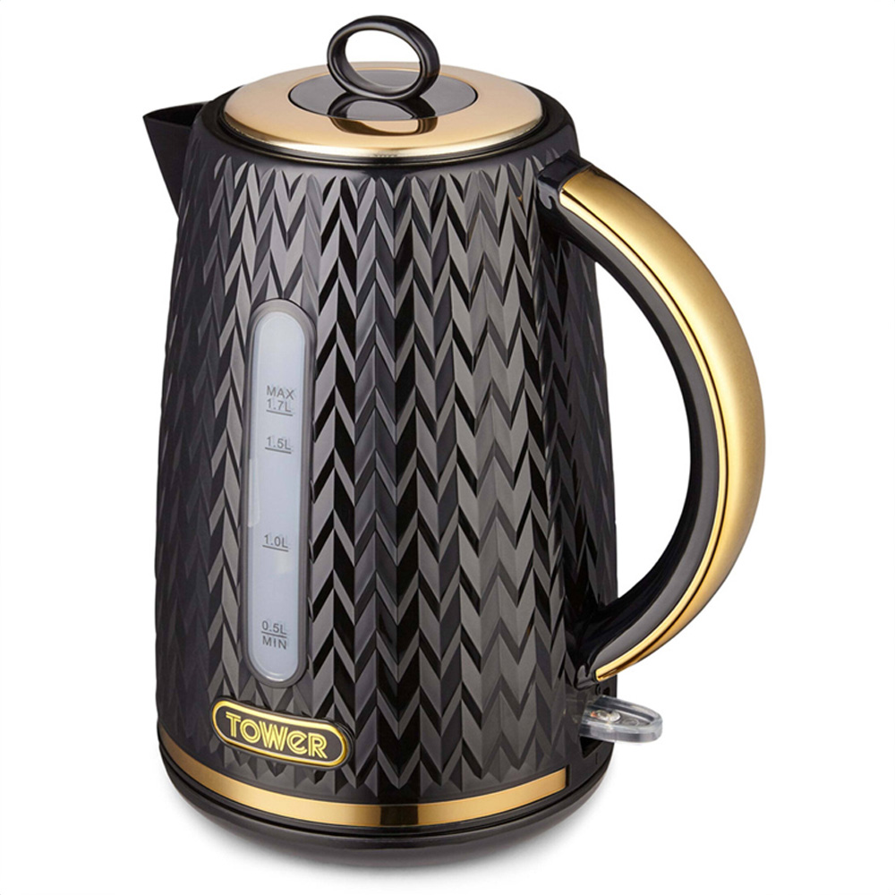 Tower T10052BLK Empire Black and Brass 1.7L Kettle 3KW Image 3