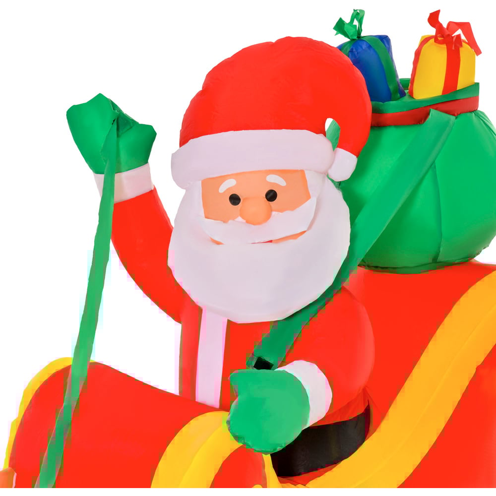 Everglow LED Inflatable Christmas Santa Claus on Sleigh Decoration 3.6ft Image 3