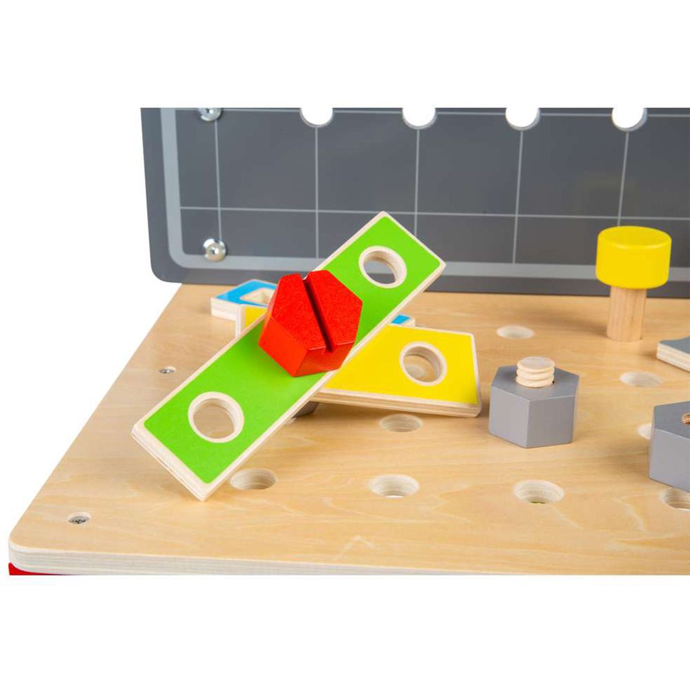Bigjigs Toys Kids Tool Worker's Workbench Playset 34 Piece Image 6