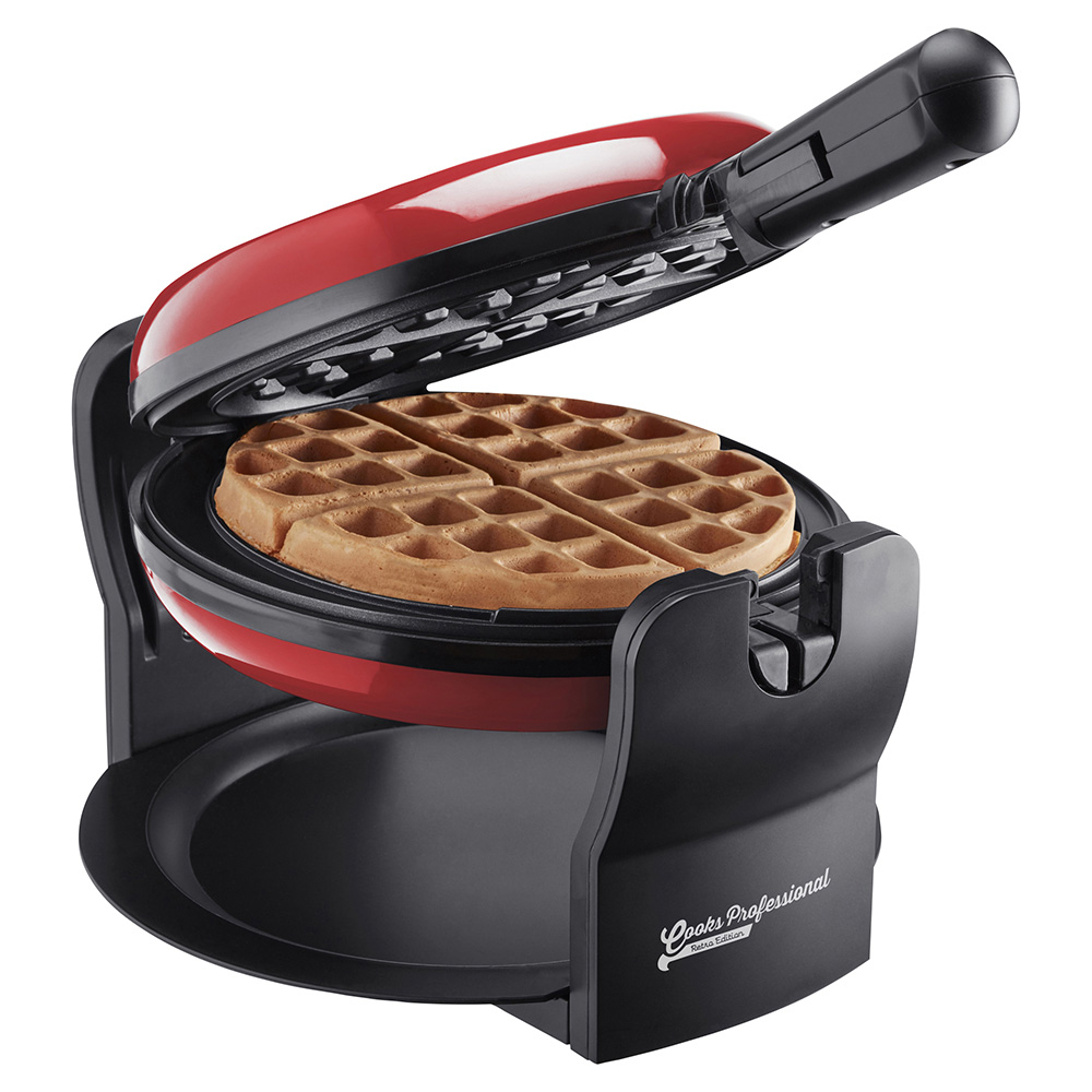 Cooks Professionals G4745 Red Luxury Rotary NonStick Waffle Maker 920W