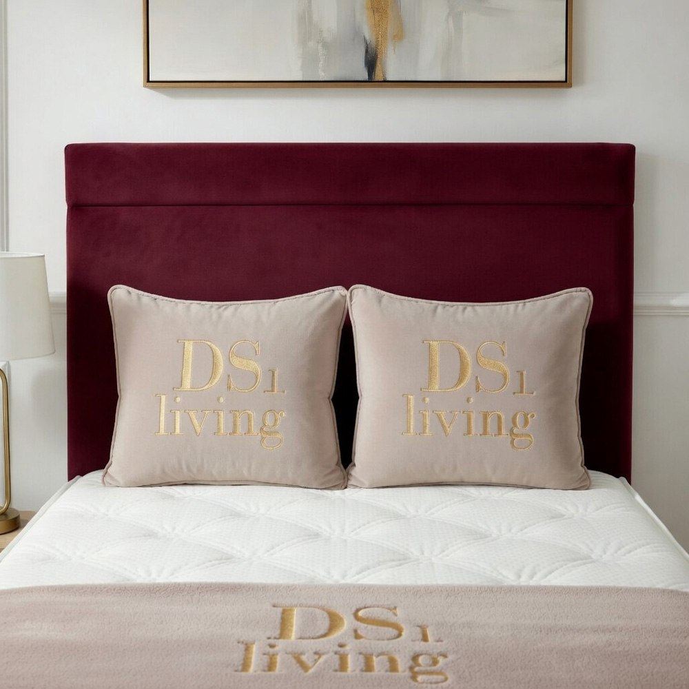 DS Living Majesty Super King Size Maroon Plush Velvet Ottoman Bed Image 3