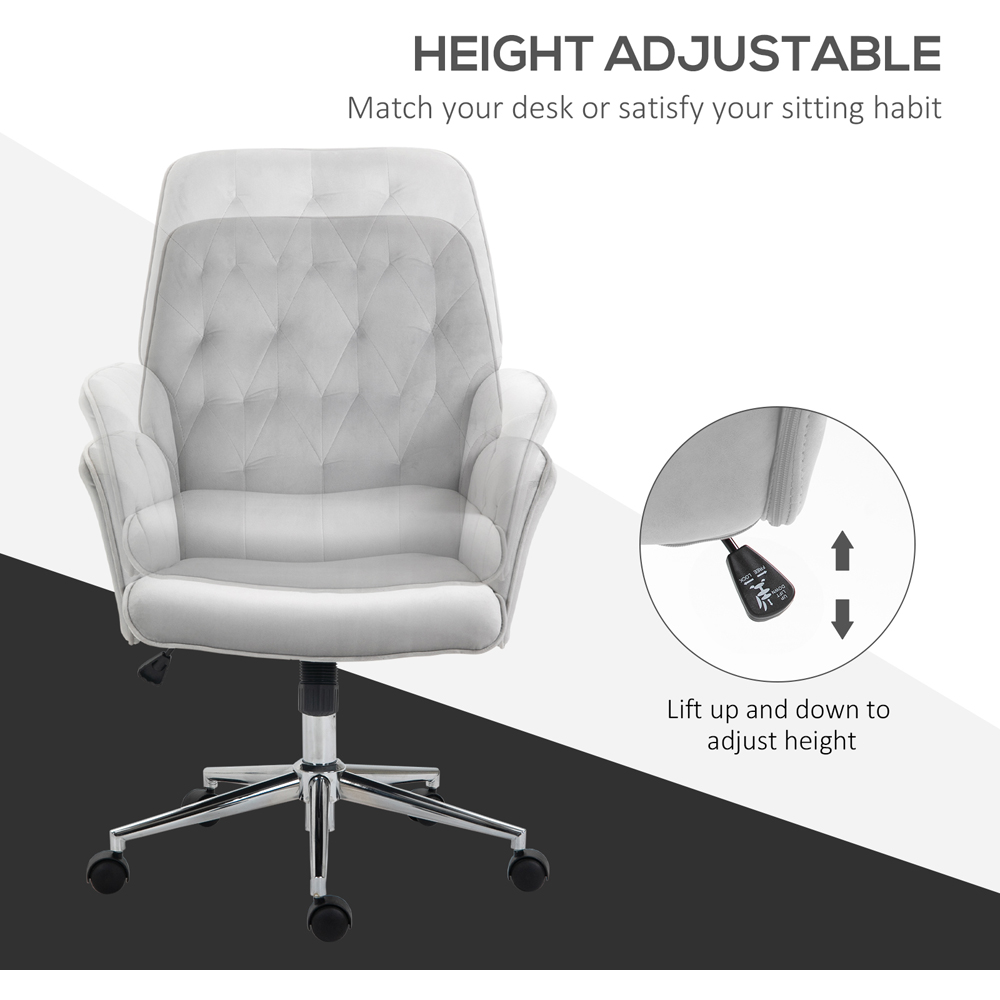 Portland Light Grey Swivel Computer Chair Image 4