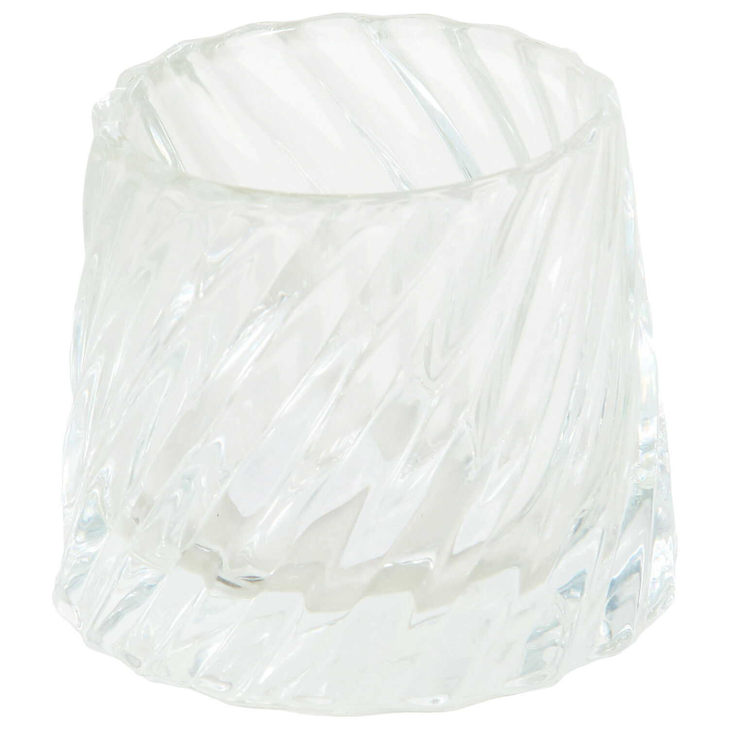 Glass Ribbed Tealight Holder 10.5cm Image 4
