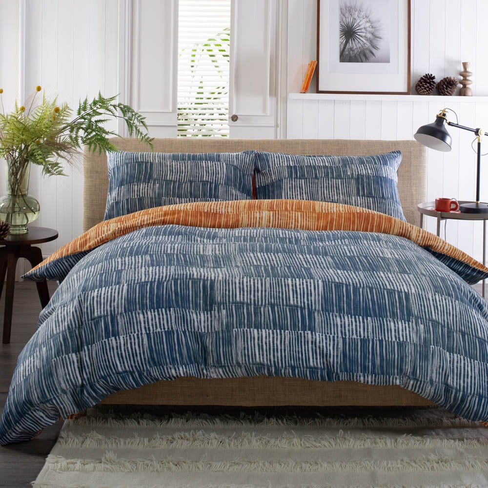 Deyongs Double Matches Teal and Tangerine Reversible Duvet Set Image 1