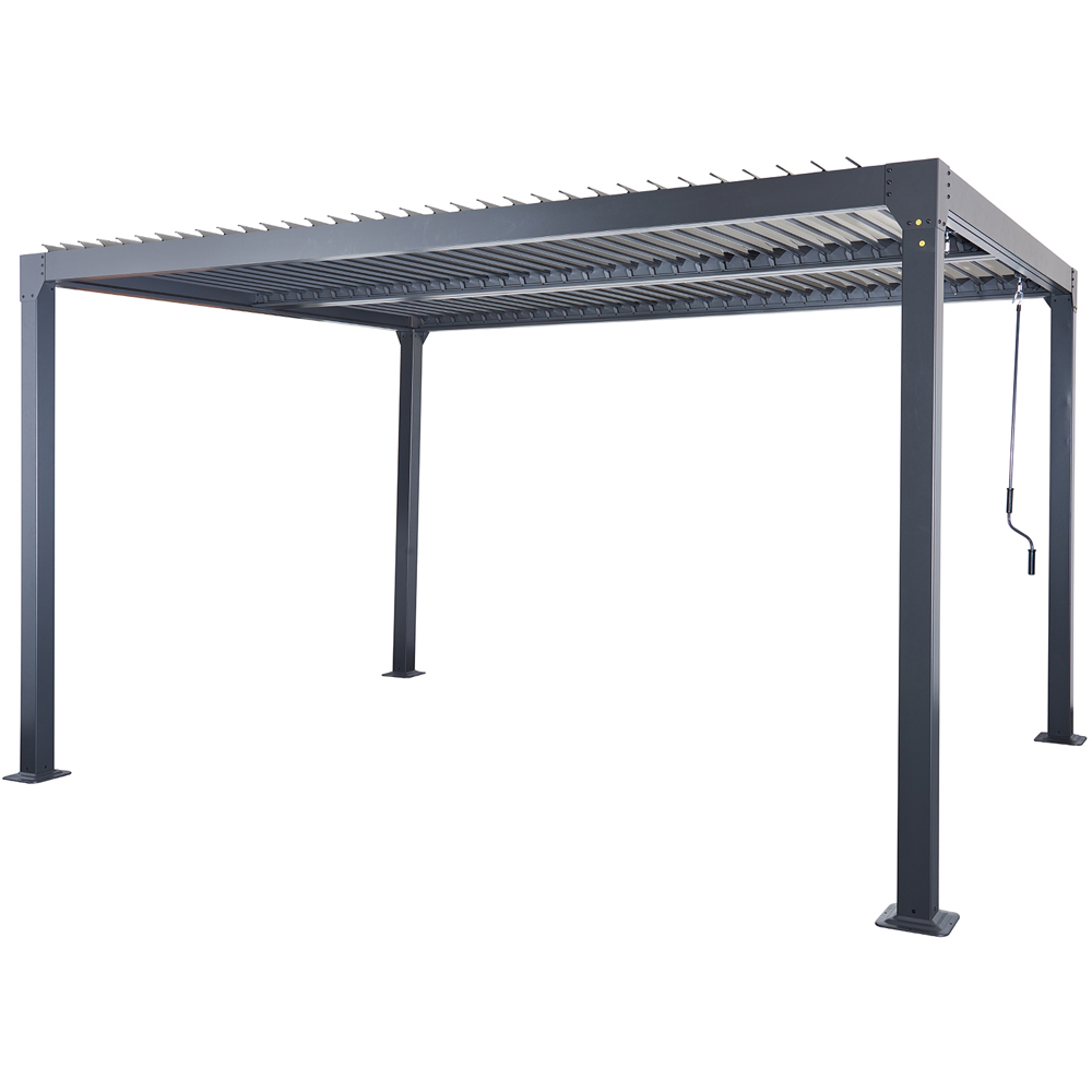 Oseasons 3 x 4m Aluminium Rectangular Louvered Pergola Gazebo Image 2