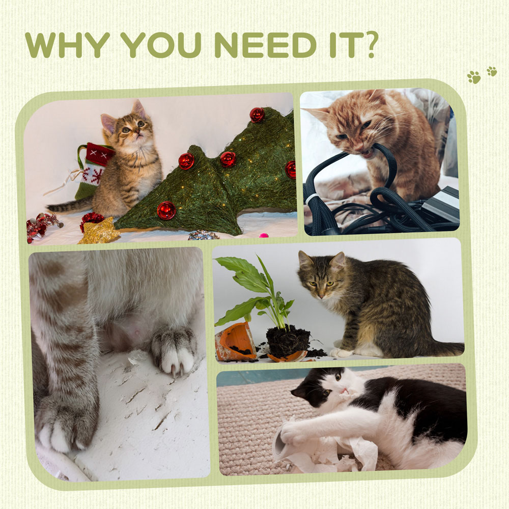 PawHut Beige Cat Scratching Post with Carpet Base Image 6