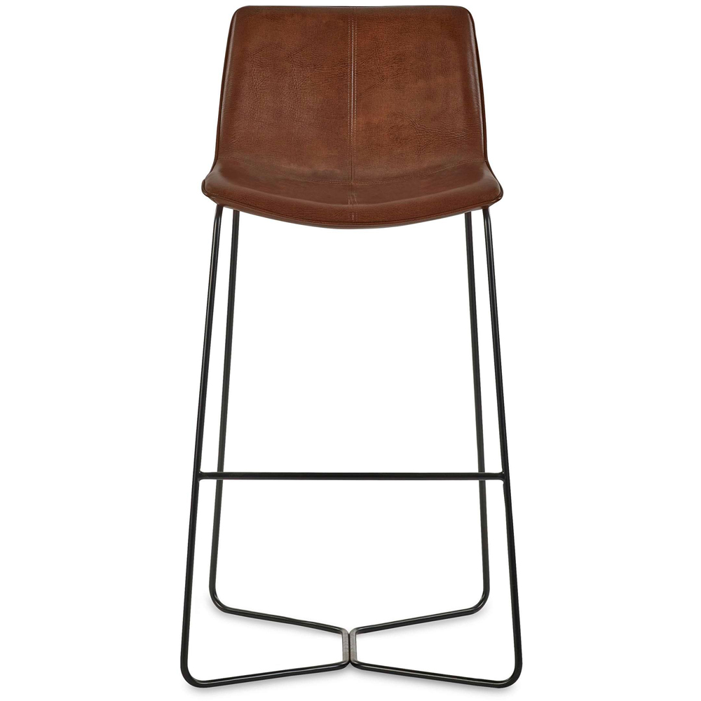 Julian Bowen Joren Set of 2 Tan Brown PU Leather Bar Stool Image 5