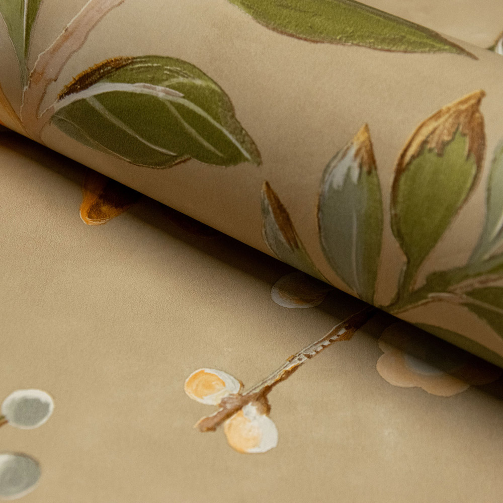 Grandeco Lola Painted Floral Trail Yellow Wallpaper Image 3