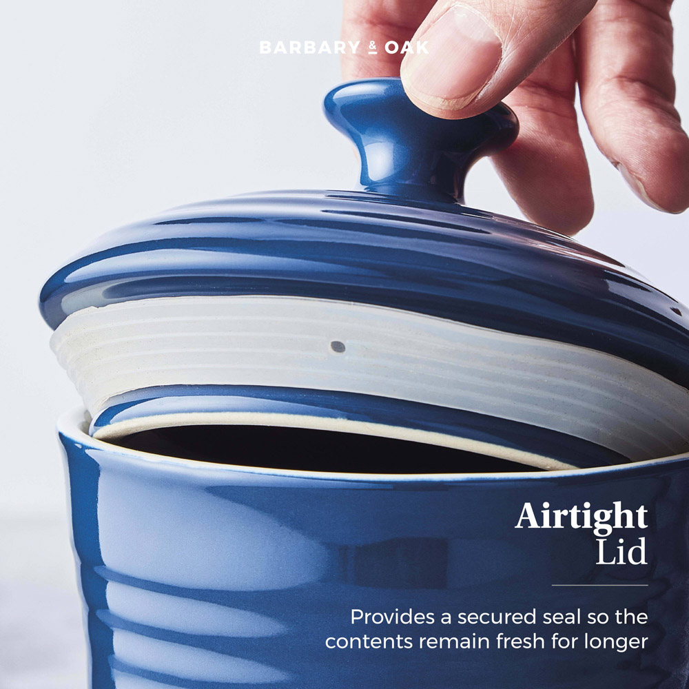 Barbary and Oak 17cm Limoges Blue Ceramic Storage Jar Image 5