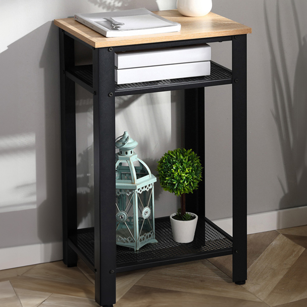 Portland 2 Shelf Black Side Table Image 1