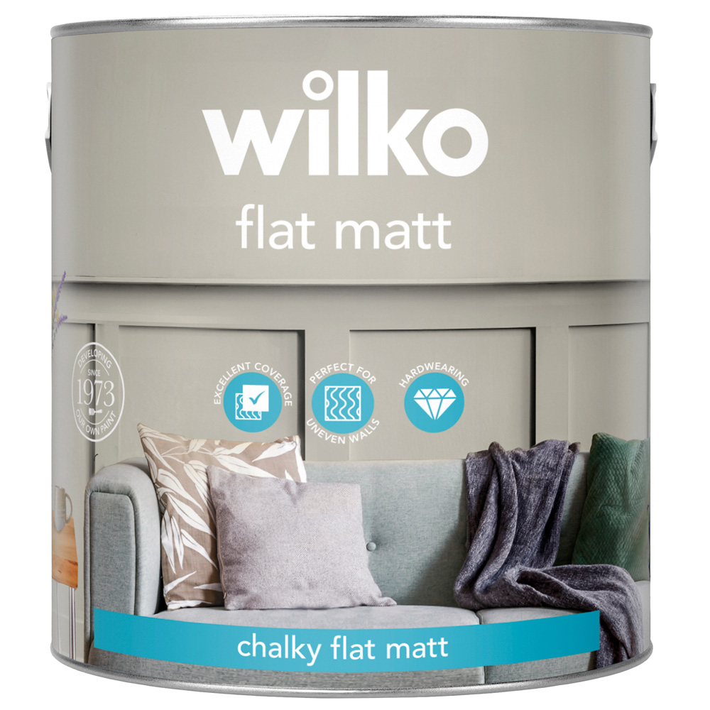 Wilko Shoreline Grey Flat Matt Emulsion Paint 2.5L Image 2