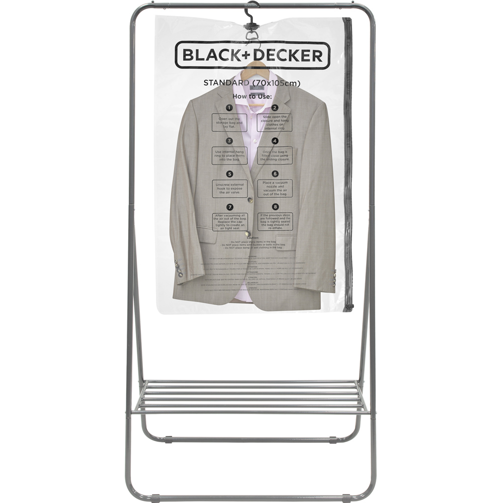 Black + Decker Clothes Rail with Hanging Vacuum Bag Image 6