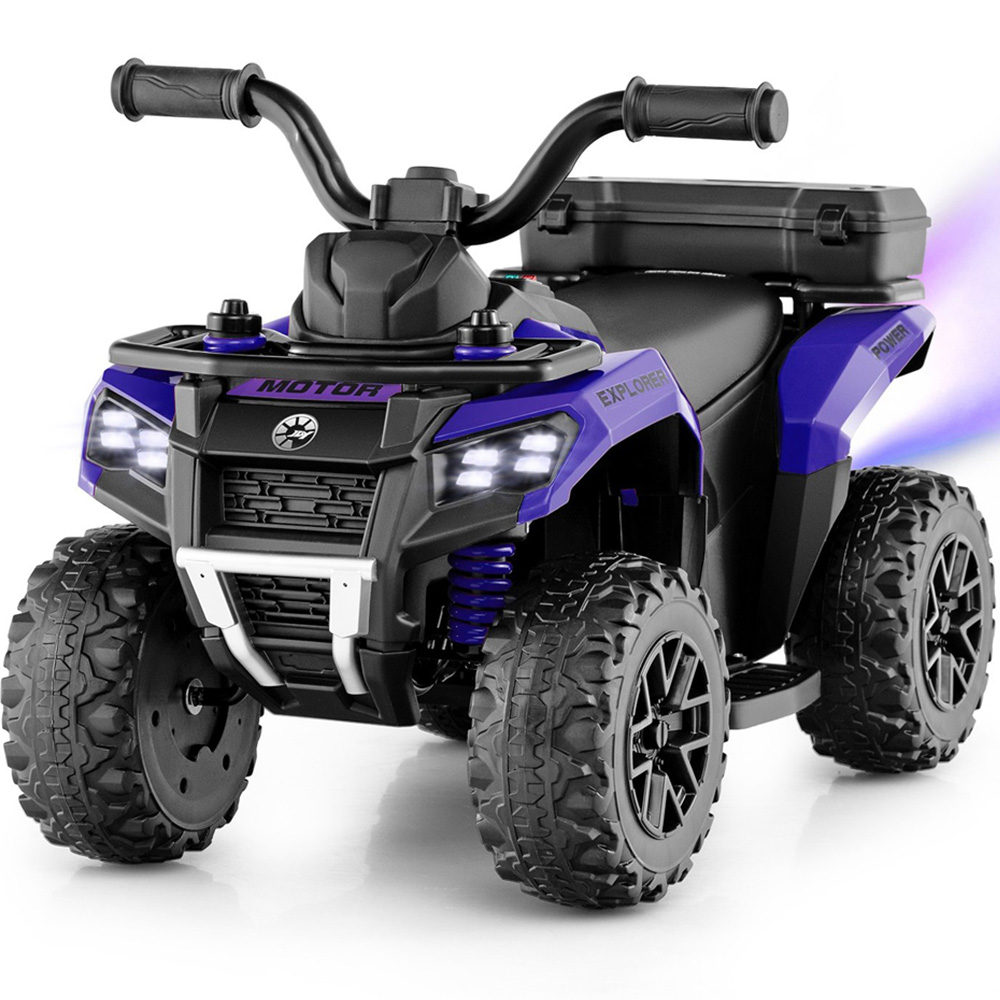 Costway Kids Purple Electric Quad Bike with Spray Function and Storage Box 6V Image 3