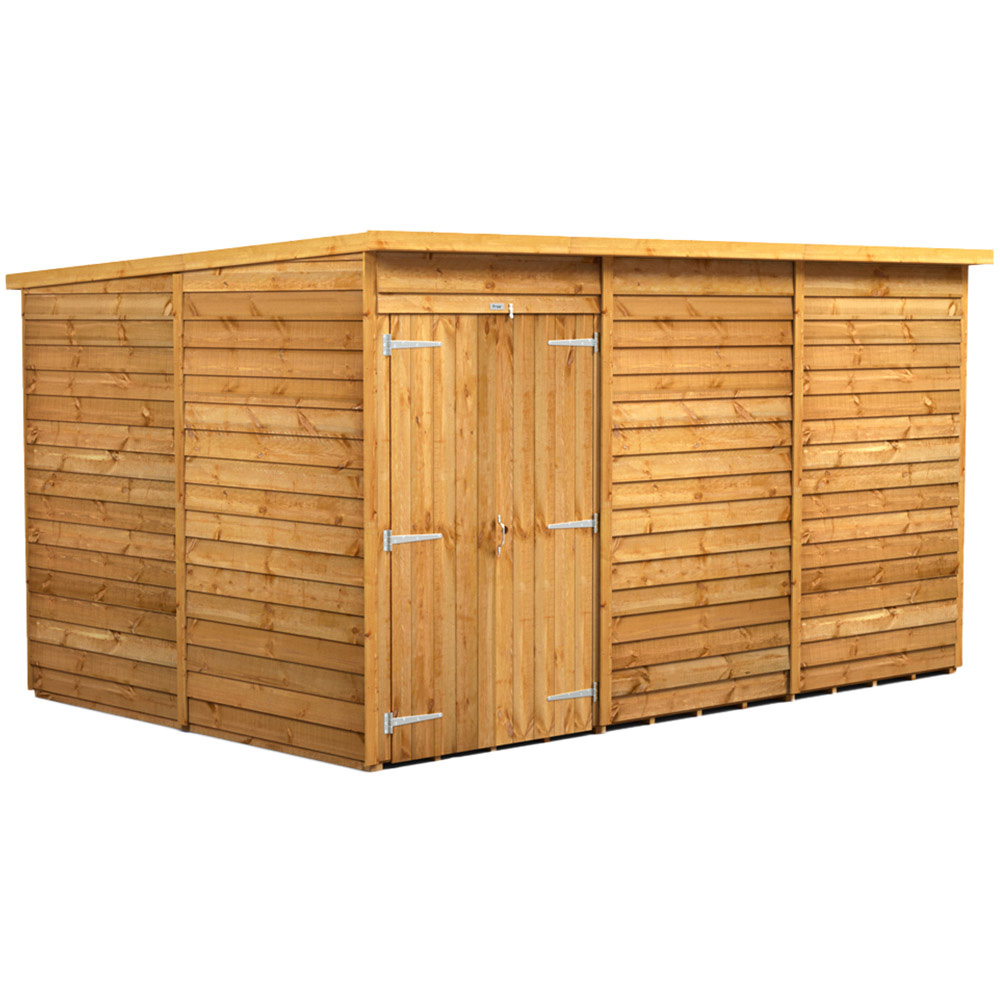 Power Sheds 12 x 8ft Double Door Overlap Pent Wooden Shed Image 1