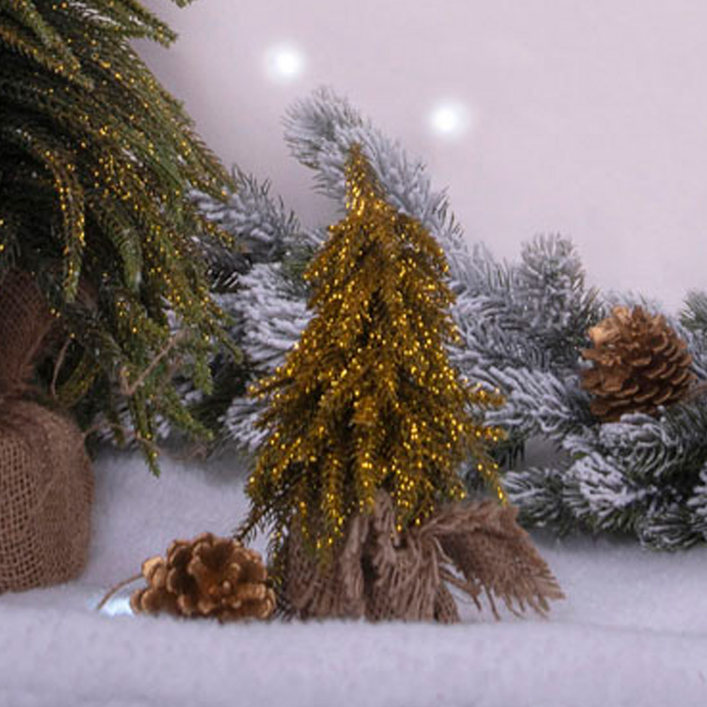 St Helens 20cm Green Gold Finish Mini Christmas Tree Image 5