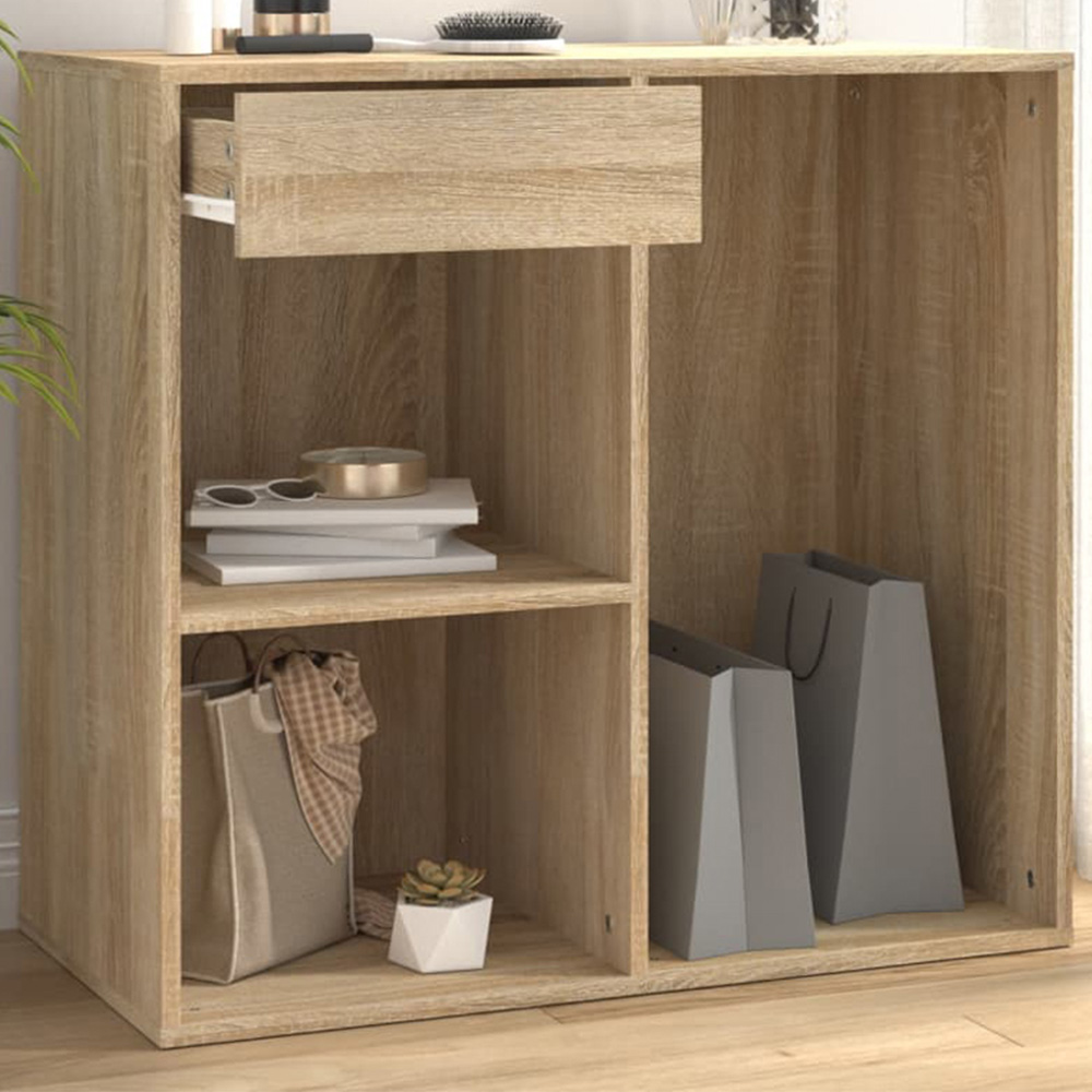 vidaXL Single Drawer 3 Shelf Sonoma Oak Cosmetic Cabinet Image 1