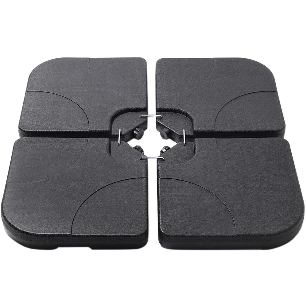 Living and Home Dark Grey 2 Tier Solar Light Cantilever Parasol with Square Base 3m Image 4