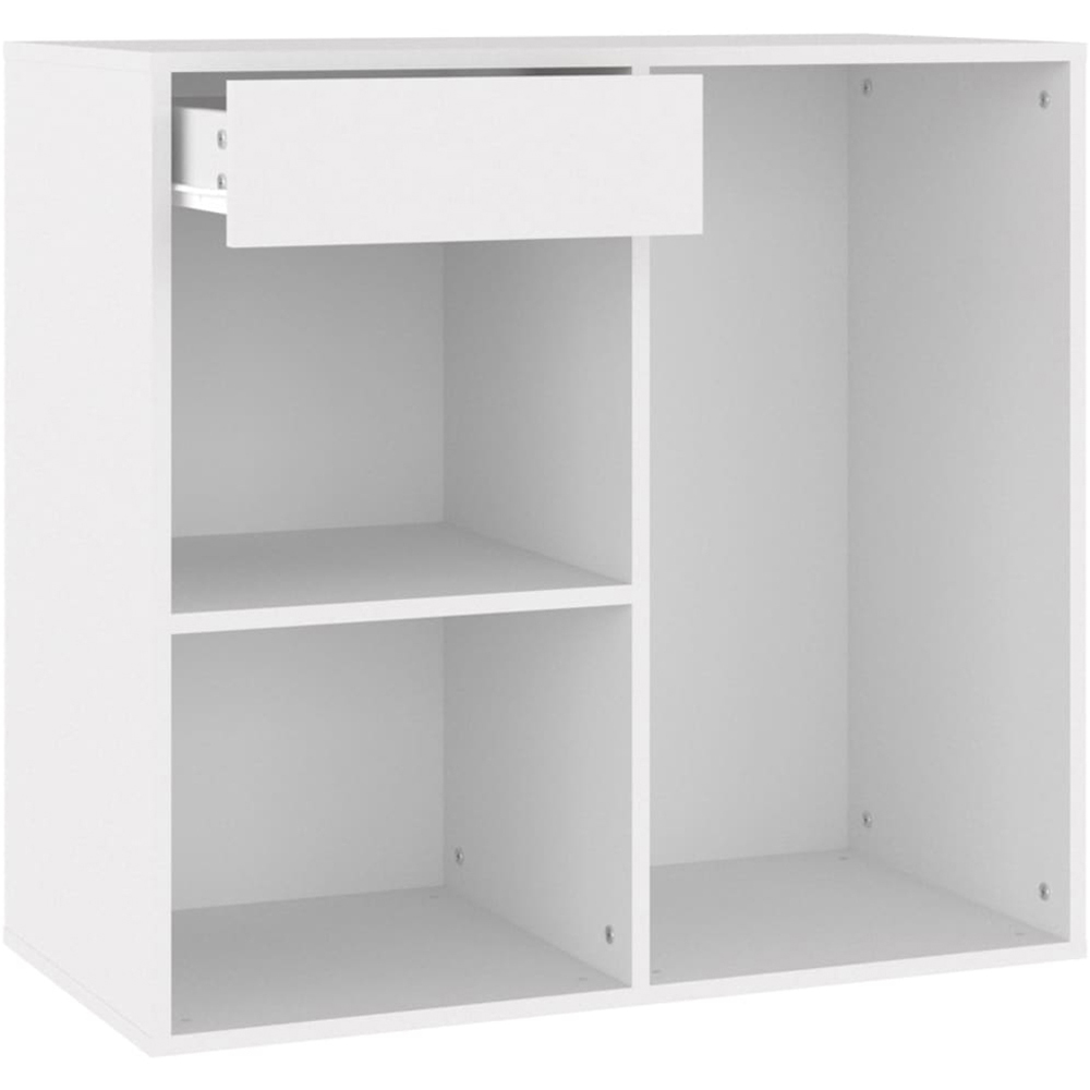 vidaXL Single Drawer 3 Shelf White Cosmetic Cabinet Image 6