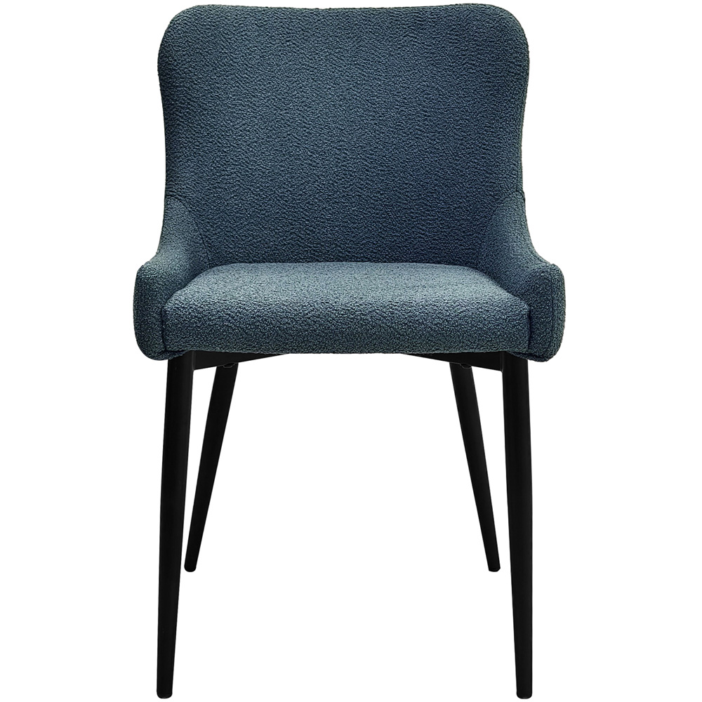 Bentley Designs Rubens Set of 2 Blue Boucle Dining Chair Image 2