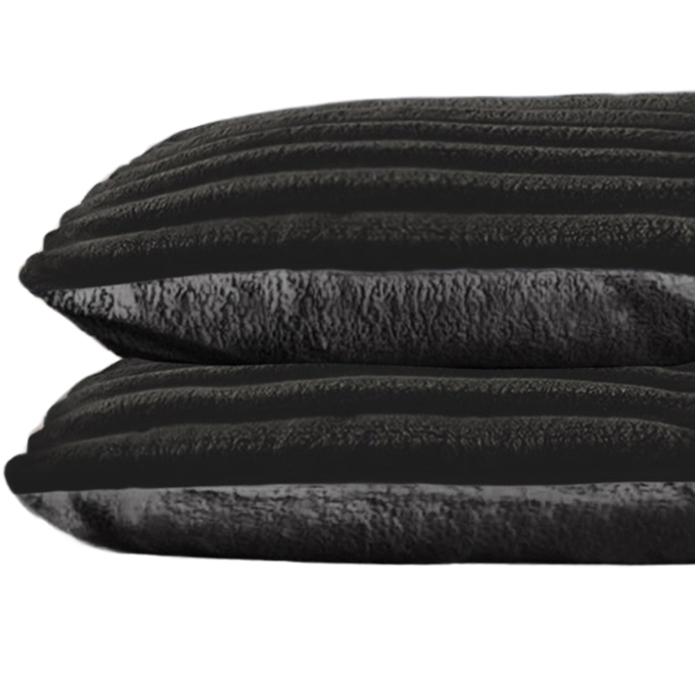 Velosso Black Jumbo Cord Pillowcase 2 Pack Image 1