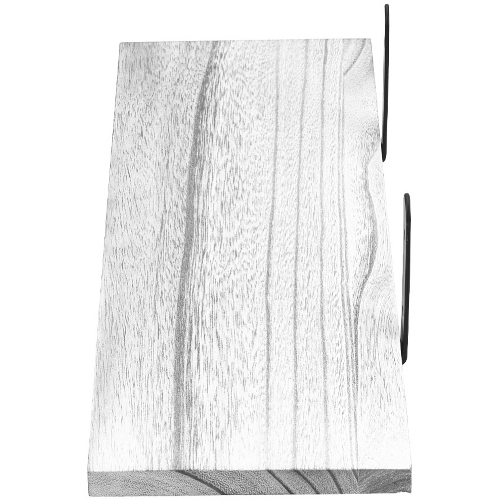 Living and Home 3 Piece White Floating Shelf with Wire Basket Image 5