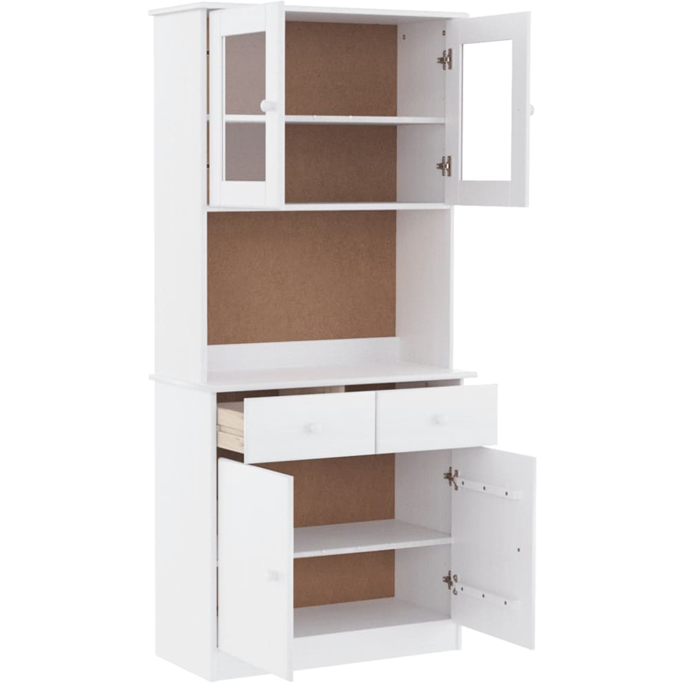 vidaXL Alta 4 Door 2 Drawer White Solid Wood Pine Highboard Image 4